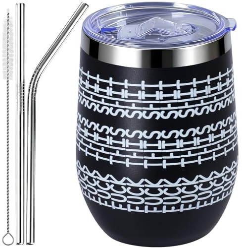 DASHUAIGE 12 oz Stainless Steel Tumbler with Funny Message, Insulated Coffee Mug with Lid, Straw & Brush, Novelty Gag Gift for Coworkers, Friends, Family (1, Black)