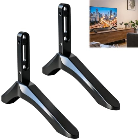 Hounyou 2 Pcs Universal TV Legs for 32-100 Inch, Aluminium Replacement Stand Legs Compatible for Samsung, Lg & Xiaomi