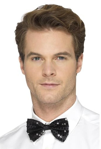 Smiffys Pailletten-Fliege, schwarz, Party- & Karnevalskostüme, Partyzubehör