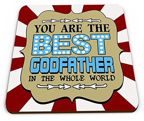 You Are the best godfather in tutto il mondo sottobicchieri a forma di tazza lucida – blu/rosso
