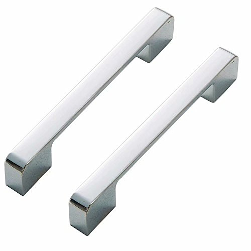 FBSHOP(TM) 2PCS Polished Chrome Cabinet Handle Square Bar Kitchen Door Knob Furniture Drawer Pull Furniture Handles