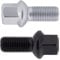 Levando 10 Stück Radschrauben M14x1,5 37mm Schaftlänge Kugelbund R13 D = 26mm SW17 Radbolzen-Set passend für Audi A-Modelle, VW Golf, Passat, Polo, UVM., Farbe Schwarz