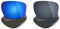 Mryok Polarisierte Ersatzgläser für Oakley Silver Sonnenbrillen, Brillen Ersatzteile, 2 Paar, Ice Blue & Black IR, Einheitsgröße
