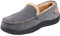 Zigzagger Herren Microsuede Mokassin Hausschuhe Rückstellschaum Pantoffeln, Grau, 45 EU