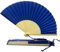 FANSOF.FANS Fabric Handheld Folding Hand Fan With a Tassel Grade A Bamboo Ribs for Women Girls Summer Party Event Favour Birthday Wedding Souvenir Gift (Royal Blue)