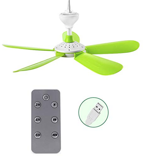 Yinuiousory Fan Mini Handheld USB Fans Remote Control Timing 5W Ceiling Fan Air Cooler 3 Speed USB Fan for Bed Camping