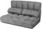 COSTWAY 3 in 1 Bodensofa klappbar, Schlafsofa mit 6 stufig Verstellbarer Rücklehne & 2 Kissen, Sofabett mit Schlaffunktion, Lazy Sofa für Schlafzimmer, Wohnzimmer & Balkon, 150kg Belastbar (Grau)