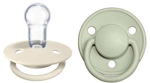 Tétine BIBS De Lux, lot de 2, silicone, tétine danoise en forme de cerise. Sans BPA. (Ivory/Sage, taille unique (0-36 mois))