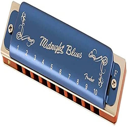Fender Midnight Blues Harmonica Diatonic 10 Hole Tuning F Blue Limited Edition