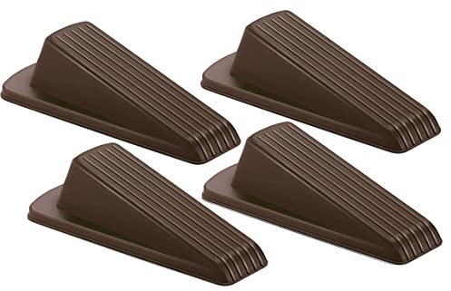 Demero Door Wedges Rubber Door Wedges Heavy Duty Door Stopper for Multi Floor Ideal for Homes ,Offices ,Workshops (Brown, Pack of 4)