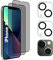 AiMok [2 Stück Privacy Panzerglas Schutzfolie Kompatibel mit iPhone 13 + [2 Stück] Panzerglas Kamera Folie [Anti-Spy] [Kratzfest] [Doppelschutz] 9H Härte Blickschutzfolie