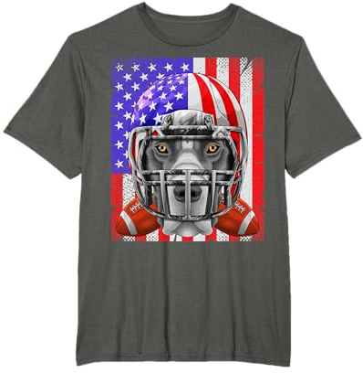 Dogge American Football USA Flagge Merica Dog Football T-Shirt