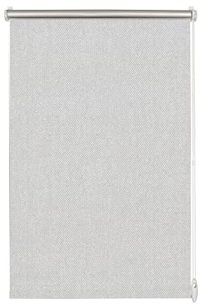 GARDINIA EASYFIX Rollo mit Thermo-Rückseite zum Klemmen oder Kleben, Verdunklungsrollo ohne Bohren, Hitzeschutz, Energiesparend, Grau gepunktet, 45 x 150 cm (BxH)