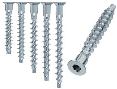 HMH-Shop Confirmat Schrauben 5x30 / 5x40 / 5x50 / 5x70 / 6,4x50 / 6,4x60 / 7x35 / 7x40 / 7x50 / 7x60 / 7x70 mm Möbelverbinder Möbelschrauben Holzschrauben (10, 7x50mm)