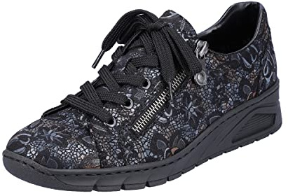 Rieker Damen N3302 Sneaker, Black Metallic N3302 90, 41 EU