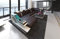 Wohnlandschaft Ravenna Sofa U Form Ledersofa - mit LED Beleuchtung, verstellbare Kopfstützen, Recamiere/Lederfarben wählbar/Ausrichtung wählbar (Ottomane Links, Braun-Weiß)