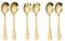 ARFUKA 6 Stück Salatbesteck Set - Salatlöffel und Gabel aus Edelstahl - Salatgabel, Servierlöffel, Salatzange - Spülmaschinengeeignet - Gold