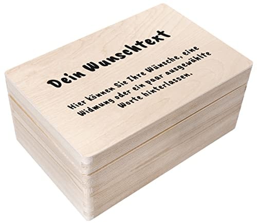 Creative Deco Personalisierte Geschenke Wunschtext Holzkiste | Dein Eigener Beliebig Text Individuelle Geschenk | Geschenkkiste Geschenkbox | Für Frauen, Männer und Paar | 30 x 20 x 14 cm