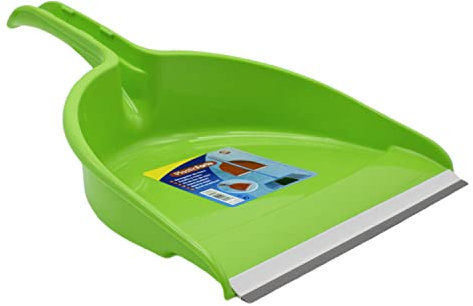 CABLEPELADO Recogedor de Mano Plástico Con Goma | Resistente y Duradero | Herramienta de Limpieza Para Hogar | Apto Para Polvo, Basura, Ceniza u Hojas | 26 cm Ancho | Verde