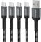 USB C Cable [4Pack 1M+2M+2M+3M] Fast Charging,Nylon Braided Type C Fast Charger Cable for Samsung Galaxy S22 S23 S24 Plus Ultra S21 S20 Fe S10 S9 S8 A12 A13 A70 A53 A52 A51 A33 A32 Note 10 9 8