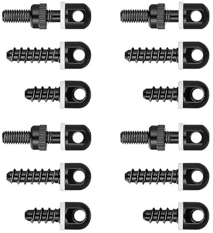 VicBre 12 Stück Schraube Holzpfosten Schraubbolzen Sling Swivel Bolzen für Gewehre,Sling Mounting Kit
