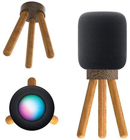 HOOKMEMO Lautsprecherständer für HomePod 2 (Echtholz-Ständer: Schwarz Walnuss und Buche)