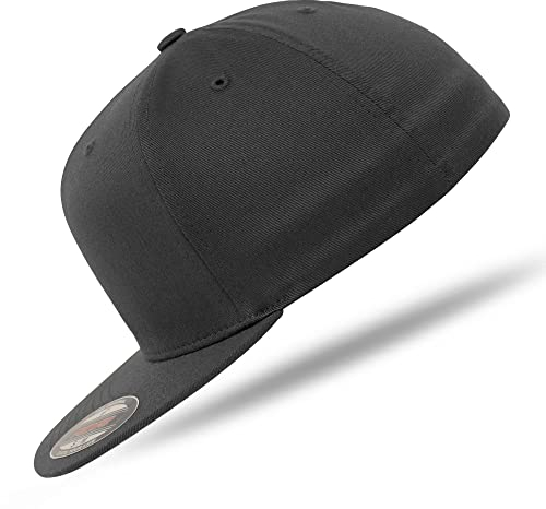 Flexfit Flat Visor Cap 6277FV Darkgrey S/M - im Bundle mit UD Skull Bandana
