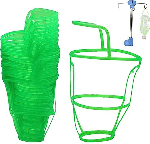 Fituenly 20pcs Hanging Mesh Medical Essential Holders Sleeve Case Weaving Saline Net Infusion Nets Water Hospital for Bottle Green Cup Holder Storage Carrier Covers Portable
