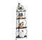 Relaxdays Scaffale Portafiori ad Angolo, Portavasi da Terra in Metallo con 4 Ripiani, 113 x 30 x 30 cm, Vintage, Nero, Acciaio