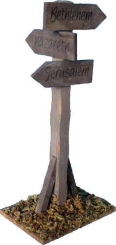 FADEDA Wegweiser/Höhe:15 cm/handbemalt/detailgetreue Krippen Figuren - Weihnachten Tisch Dekoration Krippe Zubehör