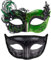 SIQUK 2 Stück Venezianische Maske Maskerade Mask Venezianischen Maske Kostüm Masken für Damen Herren Paar Halloween Karneval Party