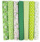 Baumwollstoff Stoffpaket, 7 Stück 25 x 25cm Stoffe Zum Nähen Patchwork DIY Baumwolltuch Meterware Stoffreste für Kleidung, Bettwäsche, Vorhänge, Tischdecken - Grün
