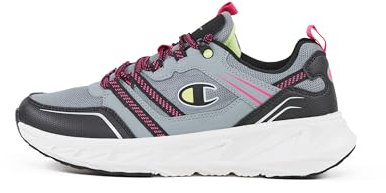 Champion Warrior W Low Sneakers, Grigio/Nero/Fucsia (ES010), EU36 Donna-FW24