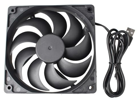 Jopto Mini Brushless Silent 3D Printer Cooling Fan 120x120x25mm 12025 DC 5V Fan With A USB Port Compatible With 3D Printer PC CPU Radiators Computer Cases With 100cm 1m 39.37inch Cable