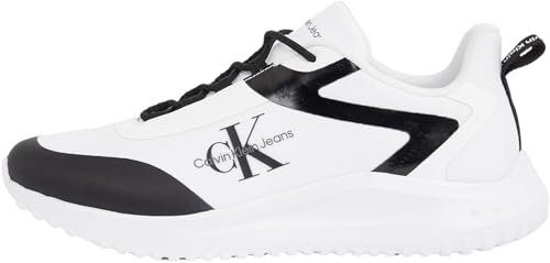 Calvin Klein Runner Sneaker para Hombre Zapatillas de Deporte, Blanco (Bright White/Black), 46