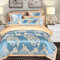 Bettwäsche-Set Seidenbettwäsche-Set King Size, Bettbezüge Kingsize-Betten Rot, Bettwäsche-Set King Size Doppel-Bettbezug-Set Seiden-Baumwoll-Satin Jacquard Doppelbett Twin Silber 4-tlg. Dekoration (E