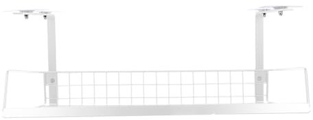 HOMSFOU Bandeja para Cables de Escritorio: Ordena Tus Cables Adaptadores Rejilla de Malla de Alambre Fácil de Montar