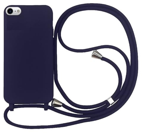 Rnrieyta Miagon Crossbody Case for iPhone 6S Plus/6 Plus,Cover with Lanyard Strap Adjustable Rope Liquid Silicone Soft Necklace Belt Cord Phone Bumper