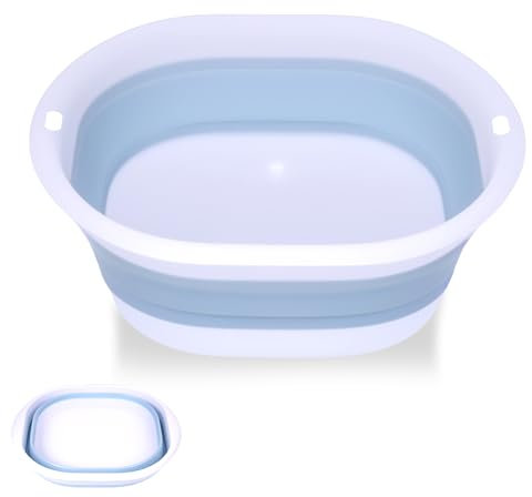 2 recipientes multiusos para lavabo, portátil, de silicona, saludables e inodoros, redondos, plegables, para ahorrar espacio, portátil, para camping (2 tallas)