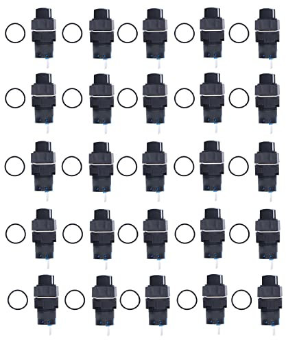 Fictory Fictory - Juego de 25 perillas de interruptor giratorio, selector de autobloqueo de 2 posiciones, kit de interruptor giratorio de 16 mm para equipo, interruptor selector de perilla