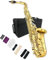 WUQIMUSC Altsaxophon Anfänger Kit für Erwachsene, Student Saxophon Eb, Professionelles Messingsaxophone Instrument mit Saxophonkoffer, Mundstück, Blättern, Handschuhen, Reinigungstuch & Bürste (Gold)
