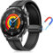 PaceBid 22mm Silicone Cinturino per Huawei Watch 5 46mm/GT 5/GT5 Pro 46mm/Watch4/4 Pro, Silicone complesso Nylon Intrecciato Magnetico WatchBand per Huawei Watch GT 3/GT4/Watch3/3 Pro/GT2 - Nero