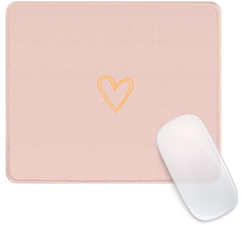 Ksriylm Tapis de Souris,Carré Rose Mignon Forme De Coeur Mouse Pad Mousepad de personnalité avec Base en Caoutchouc Imperméable et Antidérapante Mousepad pour Bureau,Travail,Ordinateur,Maison