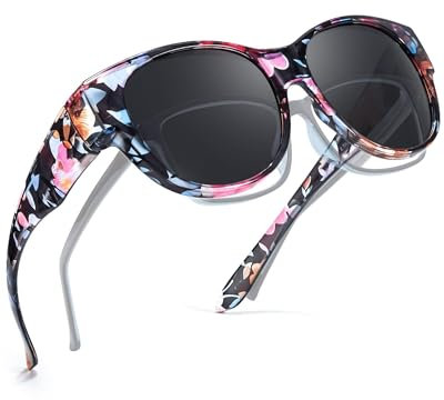 SIPHEW Überzieh Sonnenbrillen polarisiert für Damen und Herren, Groß-Überbrille für Brillenträger mit UV400 Schutz, runde Form passend über normale Brillen