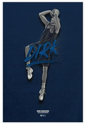 fsgfod Dirk Nowitzki Poster auf Leinwand, Schlafzimmer, Dekoration, Landschaft, Büro, Raumdekoration, Geschenk, 20 x 30 cm