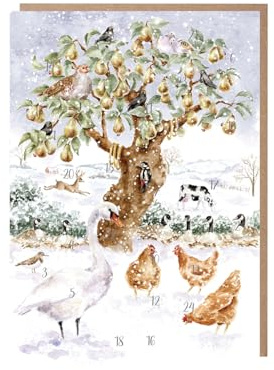 Wrendale Designs - Twelve Days of Christmas' Animal Advent Calendar Card