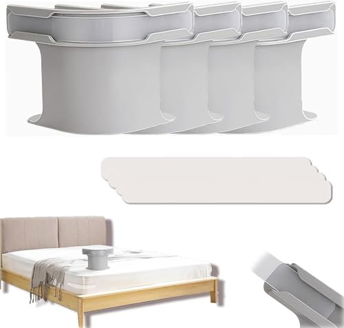 Bettlakenhalter Gurte Fitted, Spannbettlakenhalter 4er Set, Bettlakenhalter mit Verschlussstreifen, Rutschfeste Bettlakenhalter Spannbettlakenbänder Halten Bettlaken Fest & Straff(Grau-4 Stück)