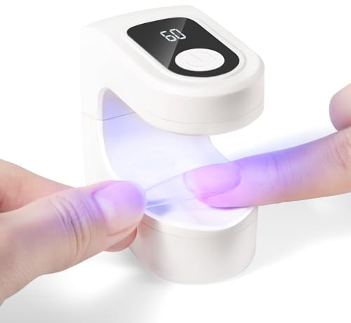 SAVILAND Essentials Mini UV Nail Lamp: 10S Flash Cure Mini Nail Lamp High Battery Capacity Small Nail UV Lamp LED Display 2 Timers UV Light for Gel Nails Portable Gel Nail Lamp for DIY Nail Art