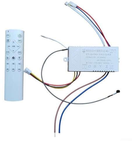 Mando a distancia, control remoto de 6 velocidades con 6 ajustes de velocidad personalizados y control de luz para ventilador de techo LED (cabeza agitadora fuera de línea)