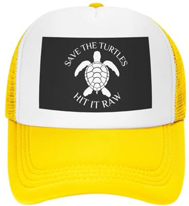 KWQDOZF Save The Turtles Hit It Ra-W Hat Lustige Mesh-Baseballkappe für Männer und Frauen